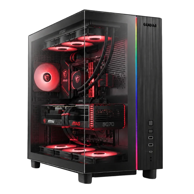 BREUNOR STRIFE - PC Gaming Ryzen 7 9850X3D , RX 9070 XT 16GB, Ram 32Gb DDr5 6000MHz, SSD NVMe 1000GB, Dissipatore a liquido 360mm, Windows 11 pro