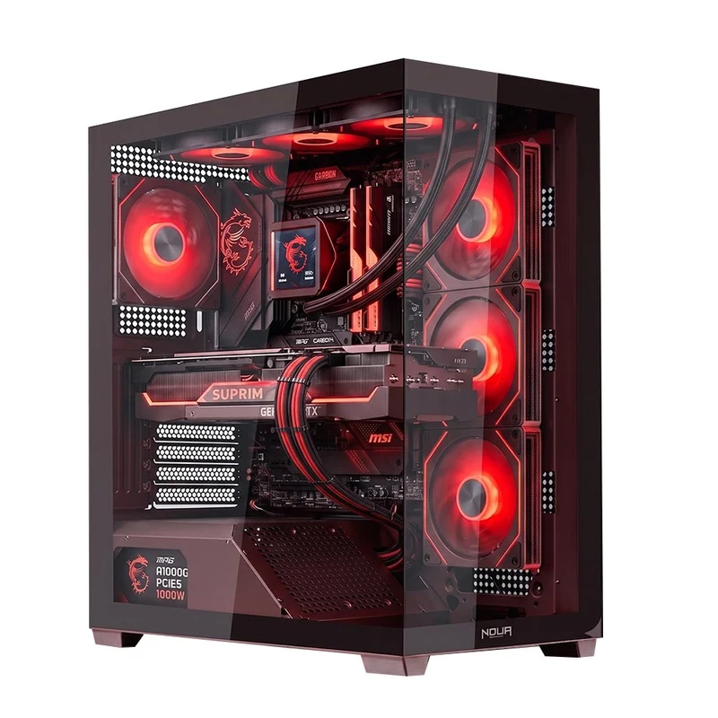 BREUNOR MAKAI - PC Gaming Ryzen 7 7800X3D, RX 9070 XT 16GB, RAM 32GB DDr5 6000MHz, SSD 1000GB NVMe, Dissipatore a liquido 360mm, Windows 11 PRO