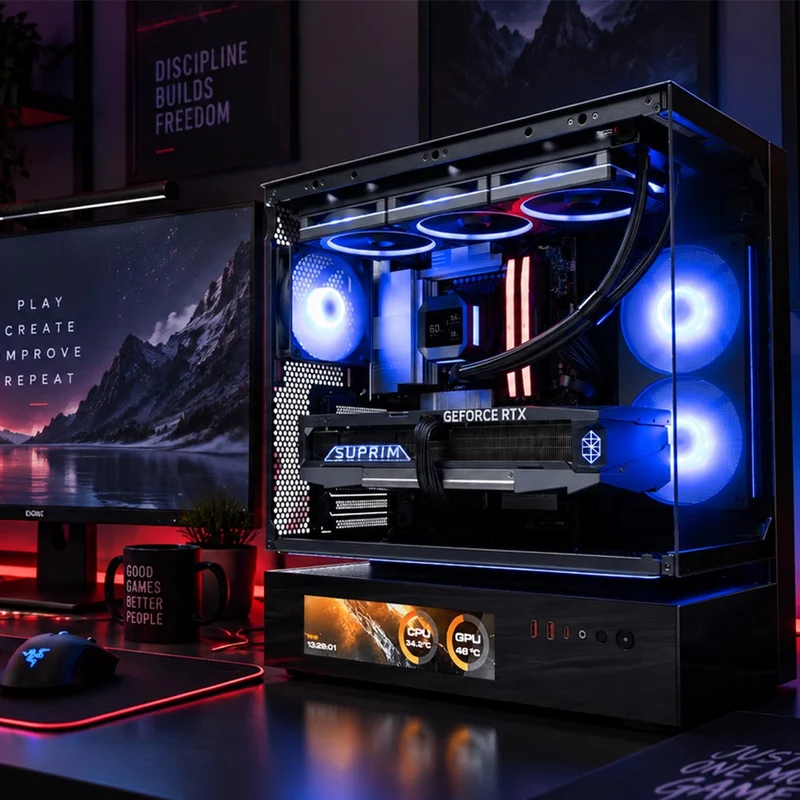 BREUNOR IMPERIUS - PC Gaming Intel i9 14900K fino a 6,00GHz, RTX 5070 Ti 16GB, Ram 32Gb DDR5 6000MHz, SSD NVMe 1000GB, Dissipatore a liquido 360mm, Windows 11 pro