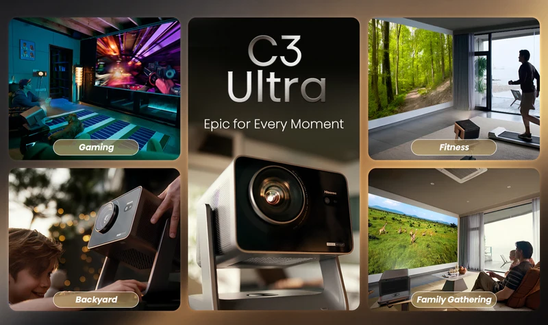 Hisense C3 Ultra 65''-300'' 4K 4000 Lumens RGB Triple Laser Projector
