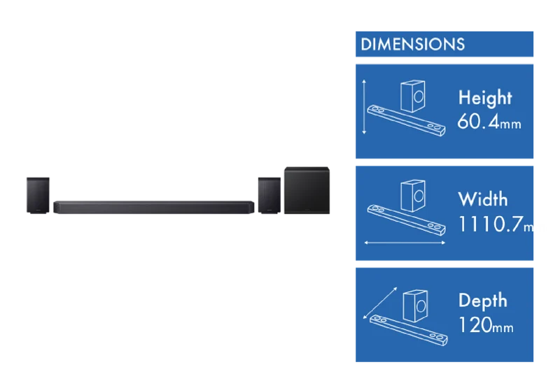 Samsung Q-Series 9.1.4 ch Soundbar with Subwoofer and Rear Speaker 2026