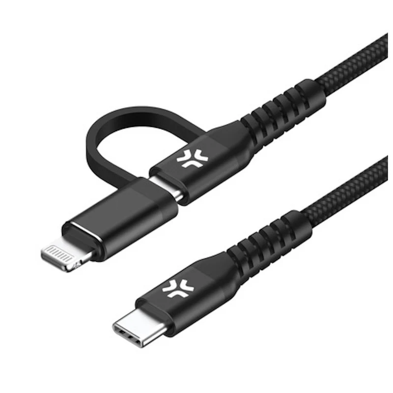 USB-C TO C+LIGHT CABLE 2MT BK