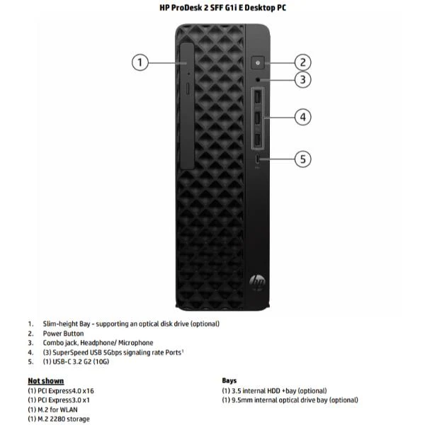 HP ProDesk 2 SFF G1i E Intel® Core™ i5 i5-14500 8 GB DDR5-SDRAM 512 GB SSD Windows 11 Pro PC Nero