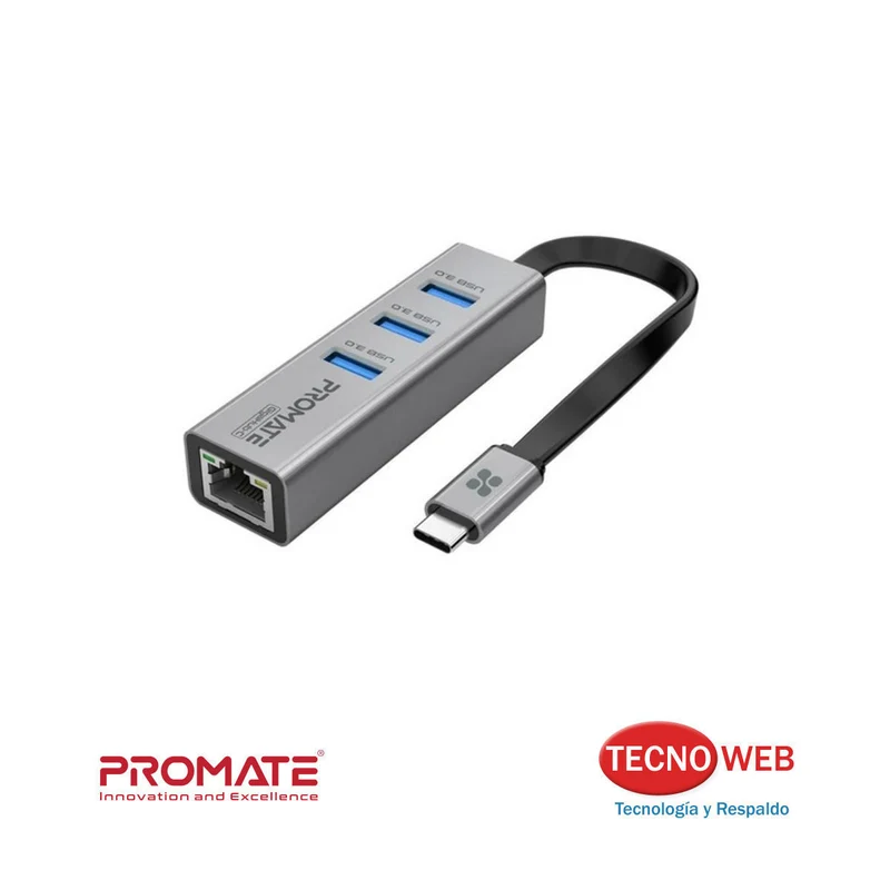 Adaptador 4k Mediahub-c3 USB-C A HDMI + 3 Puertos USB 3.0