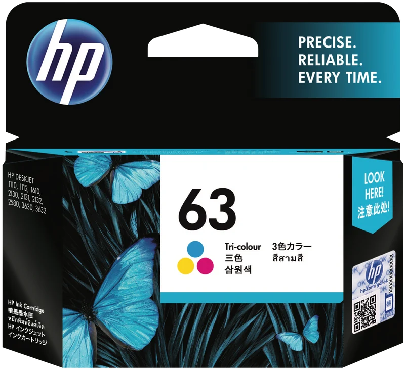 HP 63 Tri-colour Original Ink Cartridge