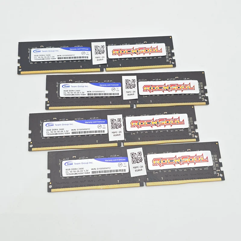 TeamGroup RockNSoul 32GB DDR4, 2400MHz, CL16-16-16-39, Desktop Gaming Memory RAM (4x8GB)