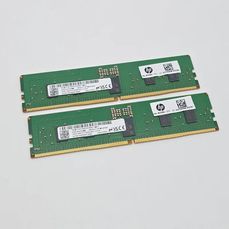 Micron 32GB DDR5 ECC RDIMM, 5600MHz, 1RX8, Desktop Workstation Memory RAM (2x16GB)