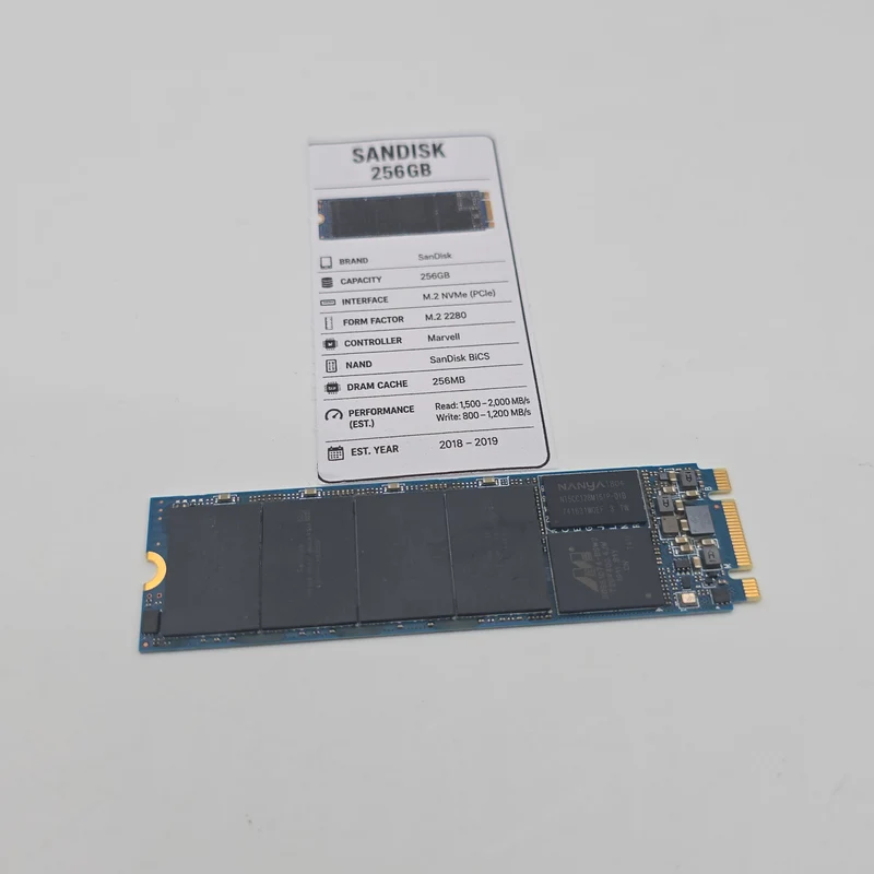 SanDisk 256GB M.2 NVMe SSD, Internal Gaming Solid State Drive Storage