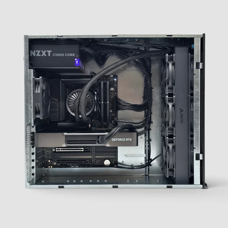 RTX 5090, AMD Ryzen 9 9950X, 64GB DDR5 RAM, 4TB 9100 PRO Gen 5 NVMe, Custom High End Liquid Cooled AMD/NVIDIA Workstation PC for AI, LLM, ML