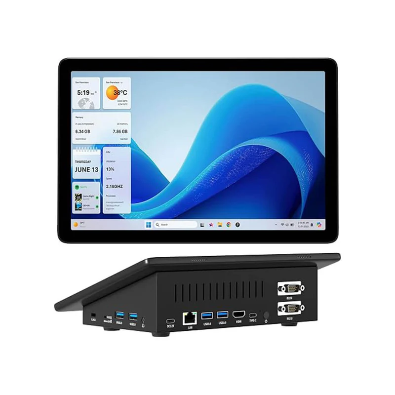 HIGOLEPC F10 10.1" Touchscreen Mini PC, Intel N5095, Windows 11 Pro, Dual RS232