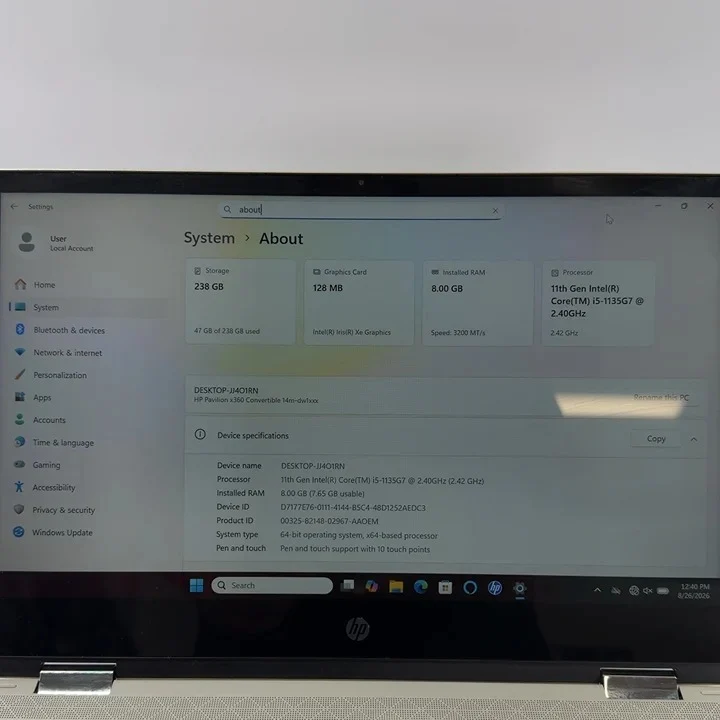GOLD HP Pavilion x360 1M-DW1023DX 14" FHD Touchscreen 2-in-1, Intel Core i5-1135G7 @ 2.4GHz (8GB RAM 256GB SSD) Backlit Keys, Windows 11, 2020
