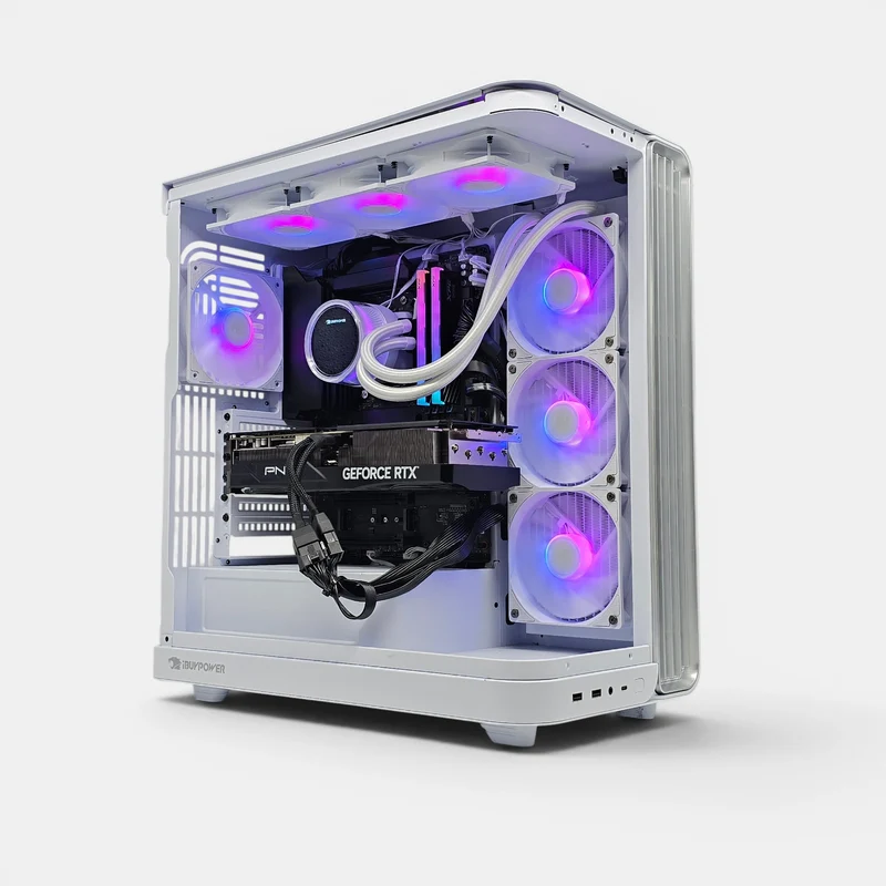 RTX 5070 Ti, 32GB DDR5, Ryzen 7 9800X3D, 2TB NVMe, Liquid Cooled White Gaming PC
