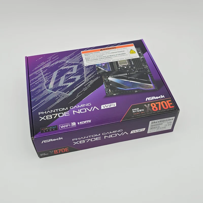 ASRock Phantom Gaming X870E Nova WiFi Gaming Motherboard for AMD Socket AM5 CPU
