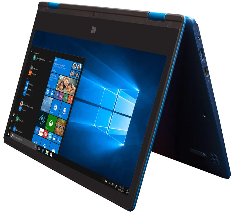 EVOO EV-EL2in1-116-1, 11.6" HD 1080P Touch Screen Intel Atom Quad-Core @ 1.44GHz (2GB RAM 32GB SSD Drive) Windows 10 Laptop