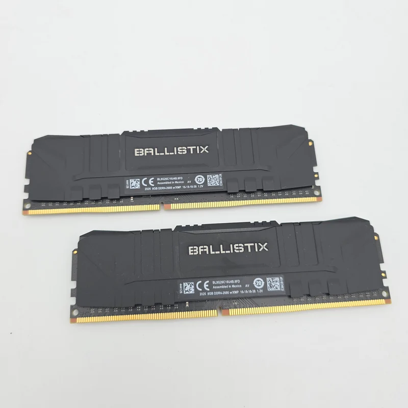 Micron Crucial Ballistix 16GB DDR4, 2666MHz, CL16-18-18-38, Desktop Gaming Memory RAM