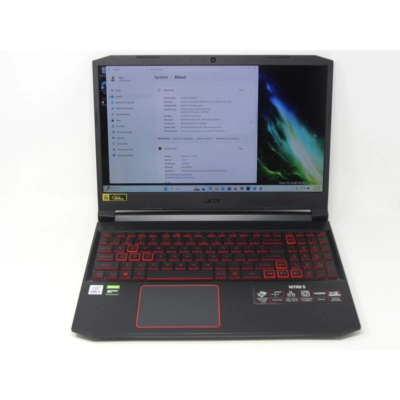 Acer Nitro 5 AN515-55 15.6" Gaming Laptop Intel Core i5-10300H @ 2.50 GHz 8GB RAM 512GB SSD Windows 11 Home NVIDIA GeForce GTX 1650 BACKLIT KEYS