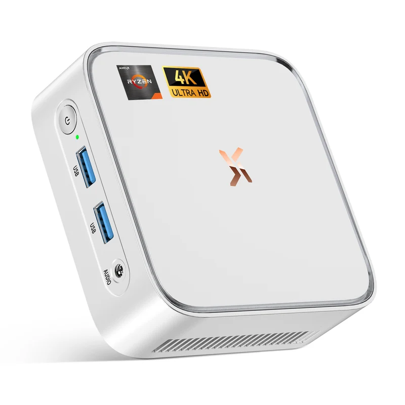 Huidun H80 Mini PC AMD Ryzen 5 3500U(MAX 3.7GHz), 16GB 512GB, Office Home Computer, Dual Display, WiFi 5 BT4.2, 3-Years Warranty, for Laptop, Monitor (Silver)