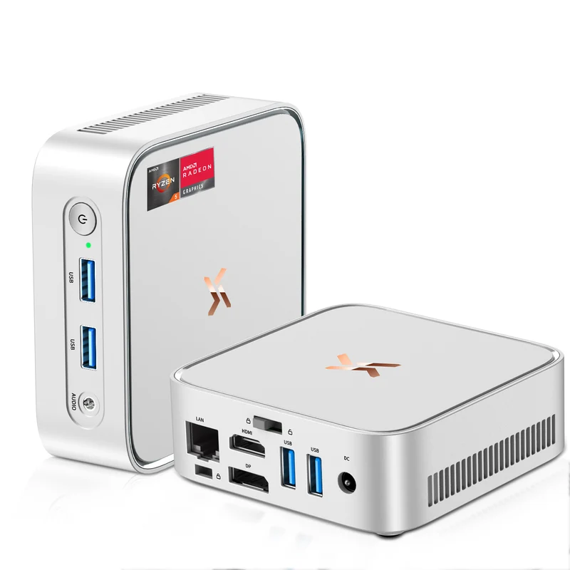 Huidun H80 Mini PC AMD Ryzen 5 3500U(MAX 3.7GHz), 16GB 512GB, Office Home Computer, Dual Display, WiFi 5 BT4.2, 3-Years Warranty, for Laptop, Monitor (Silver)