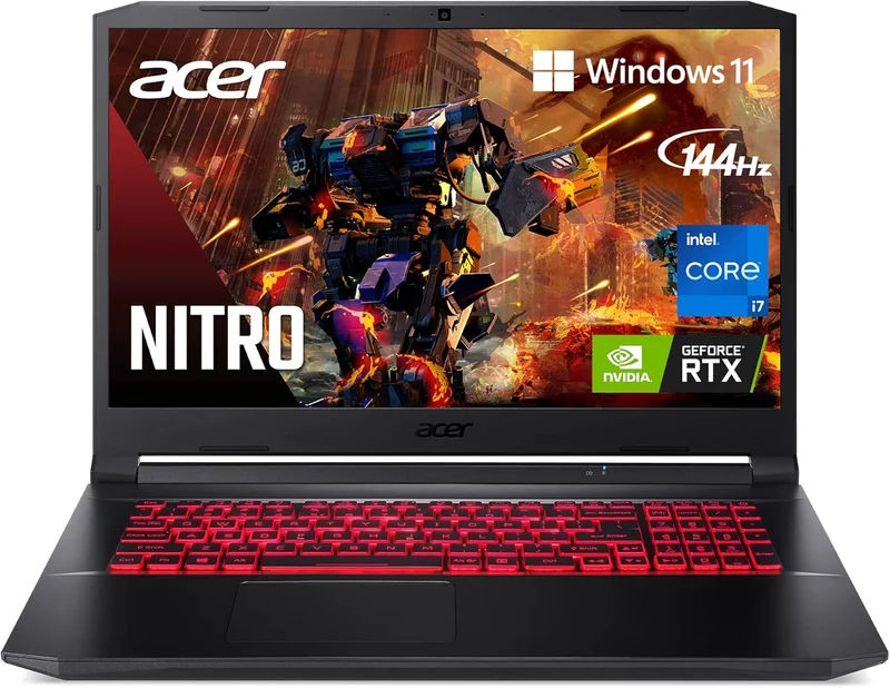 Acer Nitro 5 AN515-57-79TD Gaming Laptop | Intel Core i7-11800H | NVIDIA GeForce RTX 3050Ti GPU | 15.6" FHD 144Hz IPS Display | 8GB DDR4 | 512GB NVMe SSD | Killer Wi-Fi 6 | Backlit KB | Windows 11, 2022