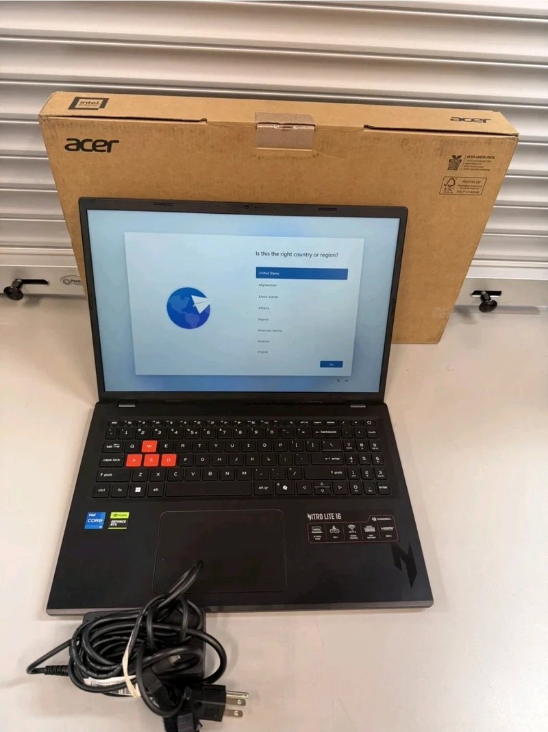 Acer Nitro Lite NL16-71G, 16-inch WUXGA, Gaming Laptop, Intel Core i5-13420H (8GB RAM, 512GB SSD) NVIDIA RTX 3050, 165Hz, Windows 11 Boxed