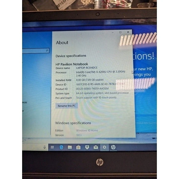 HP PAVILION 15-AU030WM 15.6" TOUCHSCREEN Laptop, Intel Core i5-6200U @ 2.3GHz (8GB RAM, 1 TB HDD) CD DVD, Windows 10