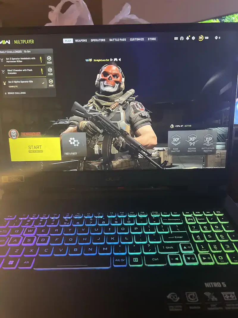 Acer Nitro 5 AN517-55-58G4 17.3" Gaming Laptop, Intel Core i5-12450H @ 2.5GHz (8GB DDR4 RAM, 512GB SSD) GeForce RTX 3050, Windows 11, Backlit Keyboard