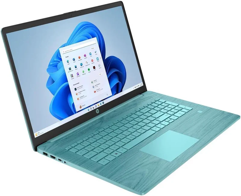 HP Laptop 17-CN0615DS 17.3" Intel N200 (4GB DDR4 SDRAM, 128GB SSD) WINDOWS 11, TEAL, Backlit Keyboard