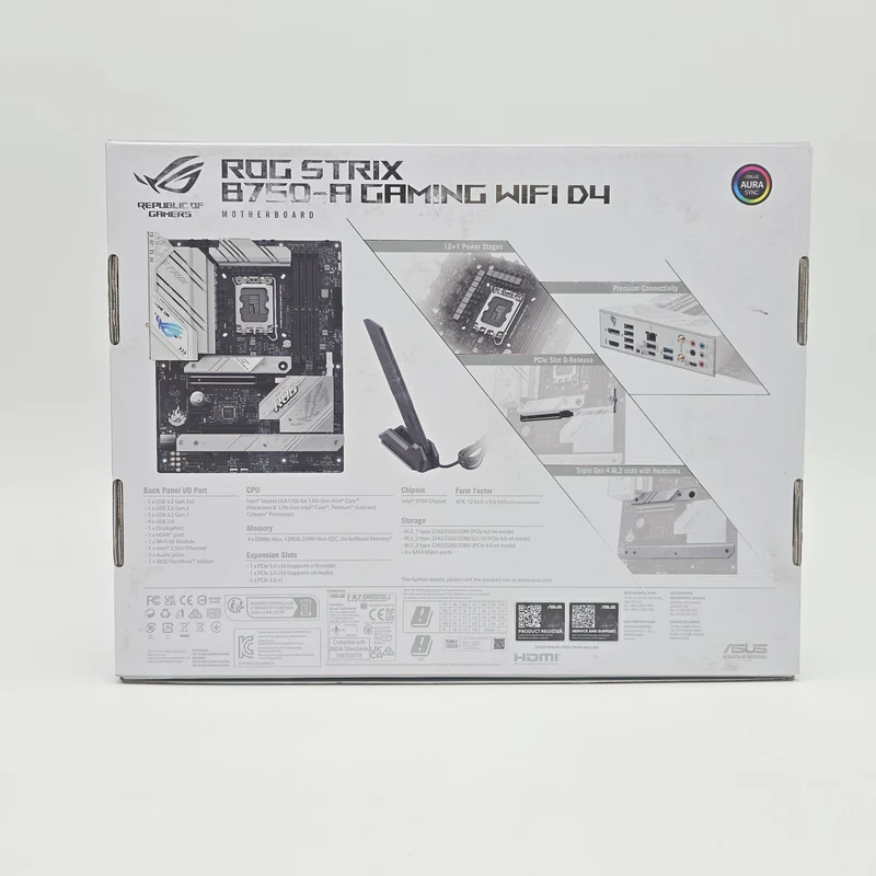 ASUS ROG STRIX B760-A Gaming WiFi D4, Intel Socket LGA 1700, ATX Desktop Gaming Motherboard