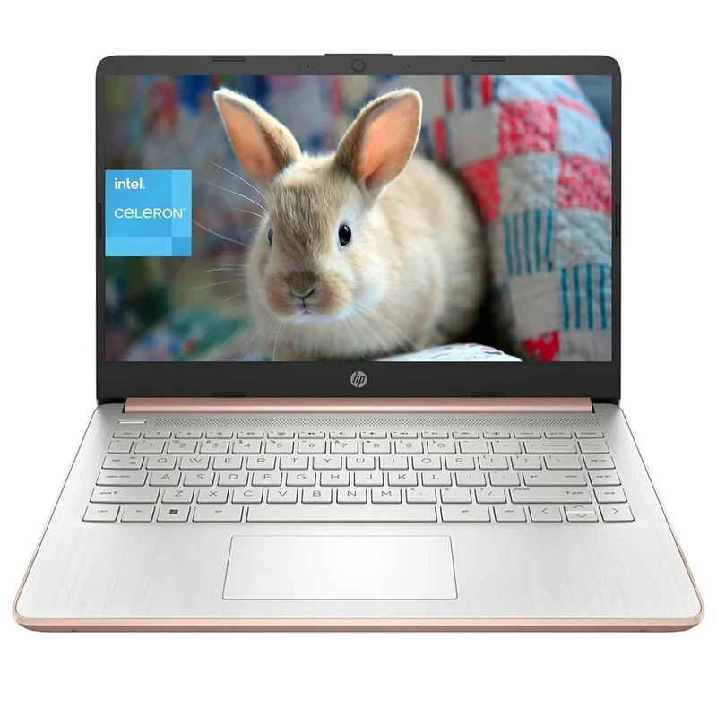 HP Laptop 14" HD, Intel Celeron N4120 (4GB RAM,128GB eMMC) Windows 11 Home, Rose Gold