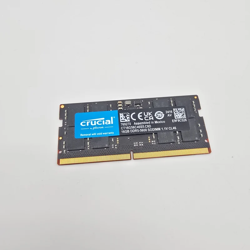 Micron Crucial 16GB DDR5, 5600MHz, CL46, SODIMM Laptop Memory RAM