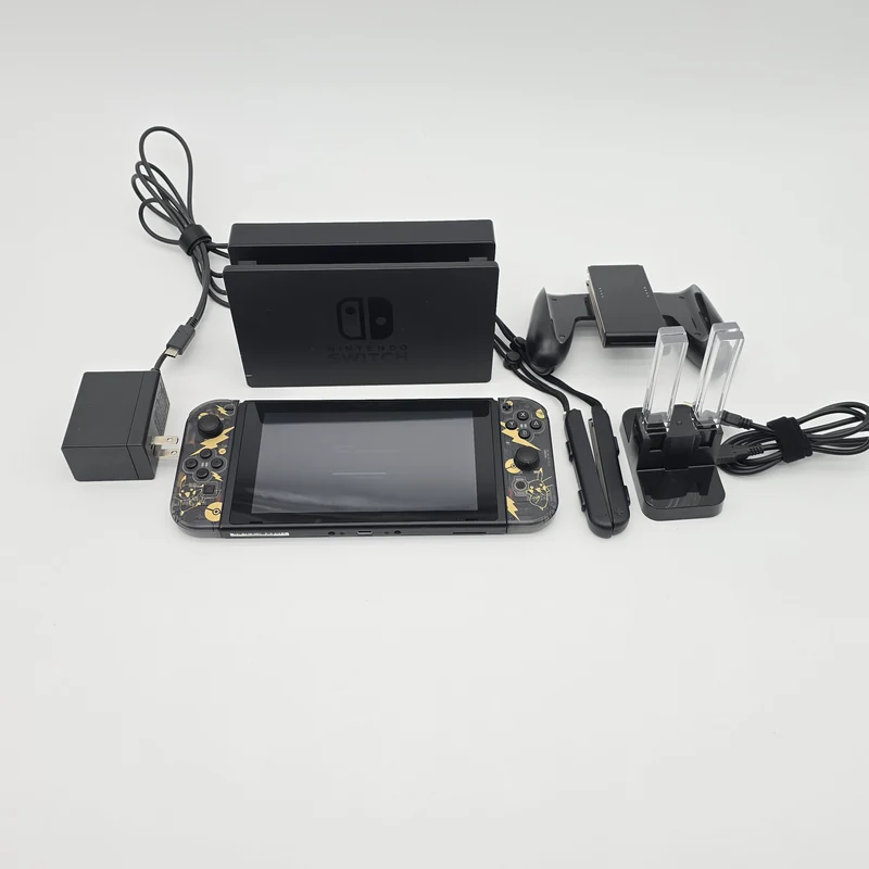 Nintendo Switch LCD HAC-001(-01) Game Console w/ Pikachu Reshell Joycons