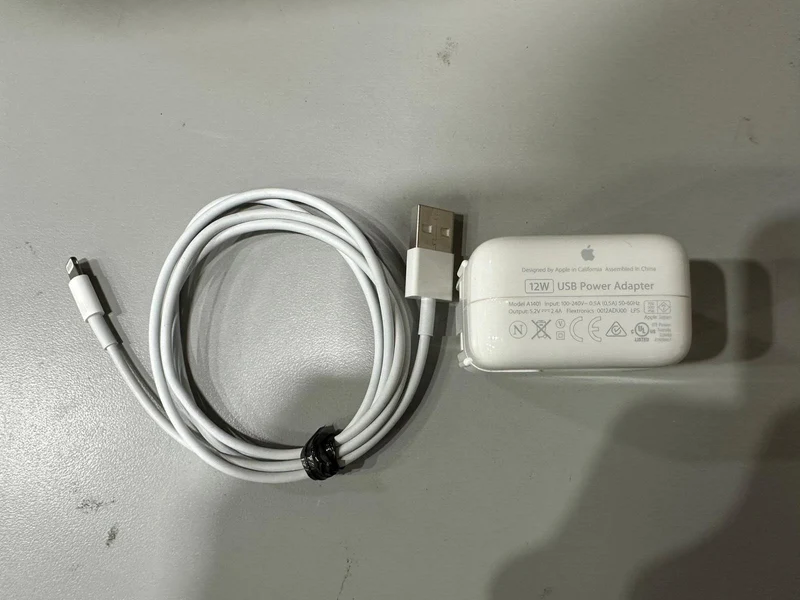 OEM Apple iPad iPhone 12W USB Power Adapter Charger + 3 FT USB to Lightning Cable For Apple iPhone iPad AirPod Pencil