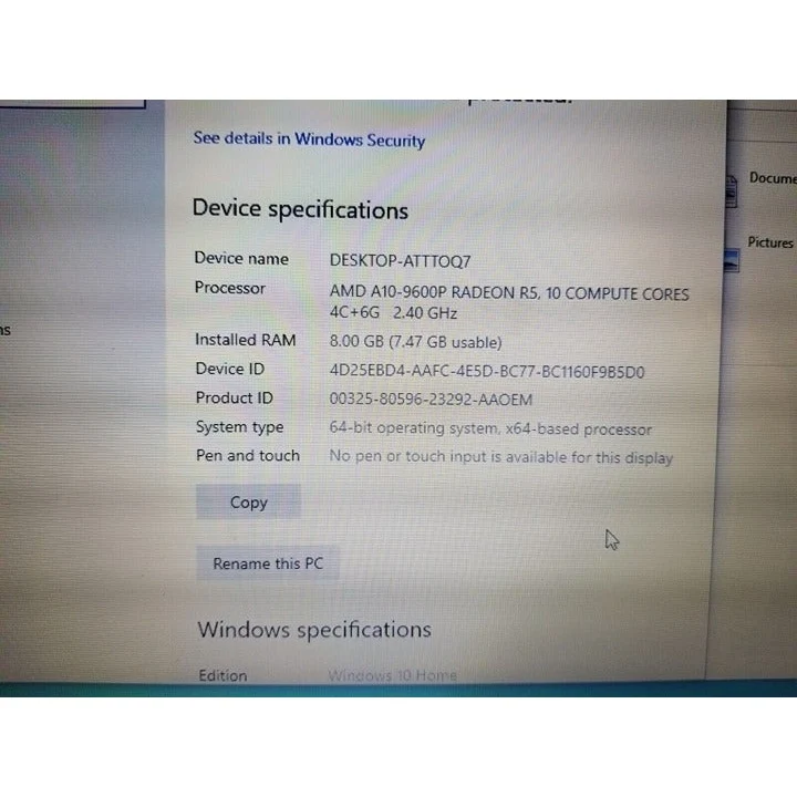 BLUE HP LAPTOP 15-BA067CL 15.6" Laptop, AMD A10-9600 RADEON R5 (8GB RAM, 1TB HDD) DVD, WEBCAM, WINDOWS 11