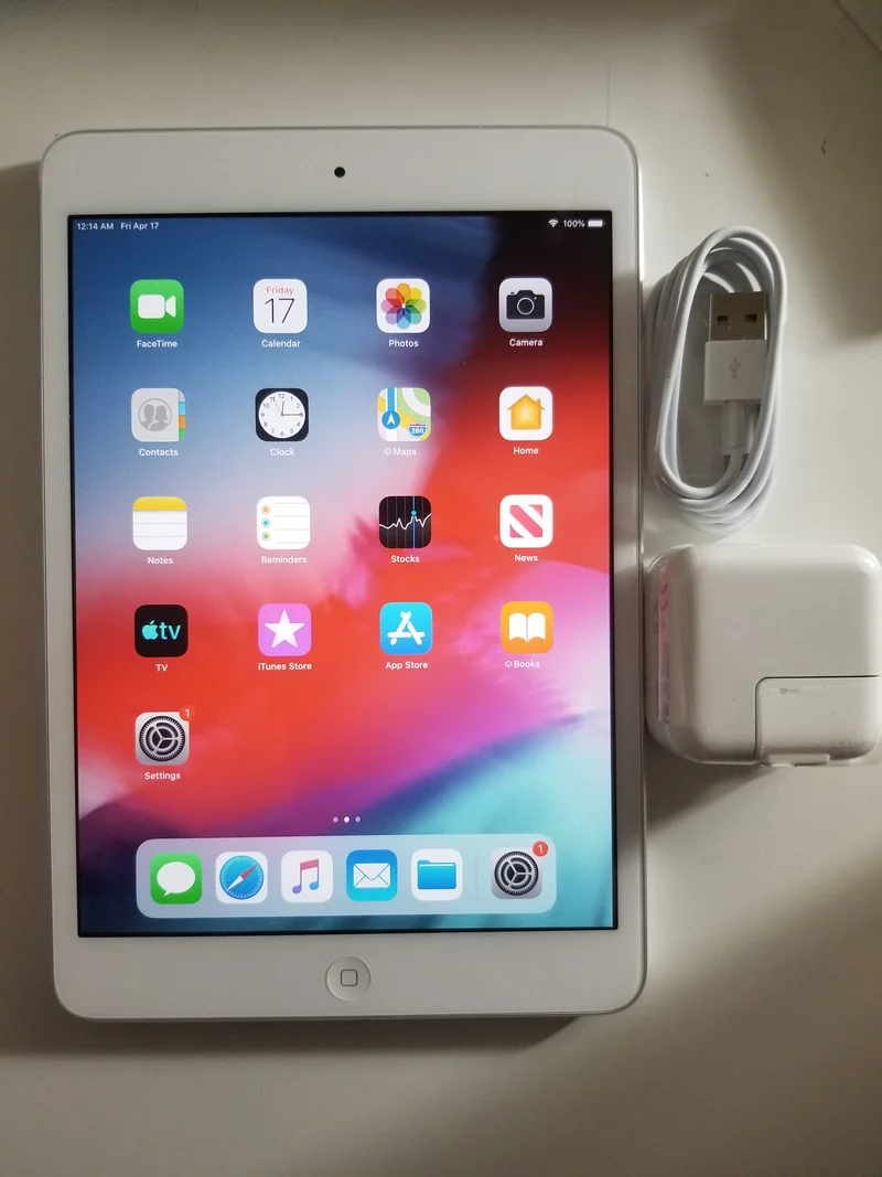 Apple iPad Mini 2 (128GB) Wi-Fi + Cellular Unlocked, 7.9in Retina Tablet FaceTime Siri iOS 12, Silver