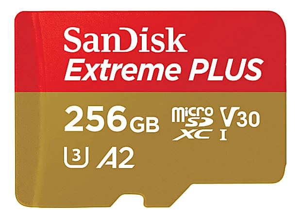 SanDisk Extreme PLUS 256GB microSDXC, U-3 V30, UHS-I MicroSd With Adapter, Memory Card for GOPRO HERO 10, HERO 9, MAX 360, FUSION 360