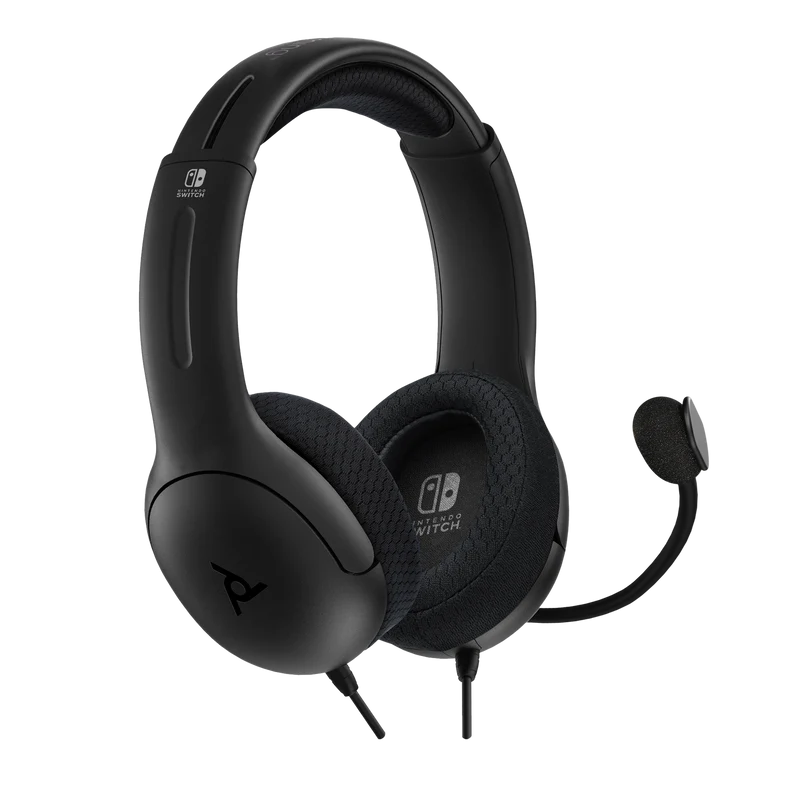 PDP Gaming 051-108-NA LVL40 Wired Stereo Gaming Headset for Nintendo Switch, w/ Microphone, Noise-cancelling, Black