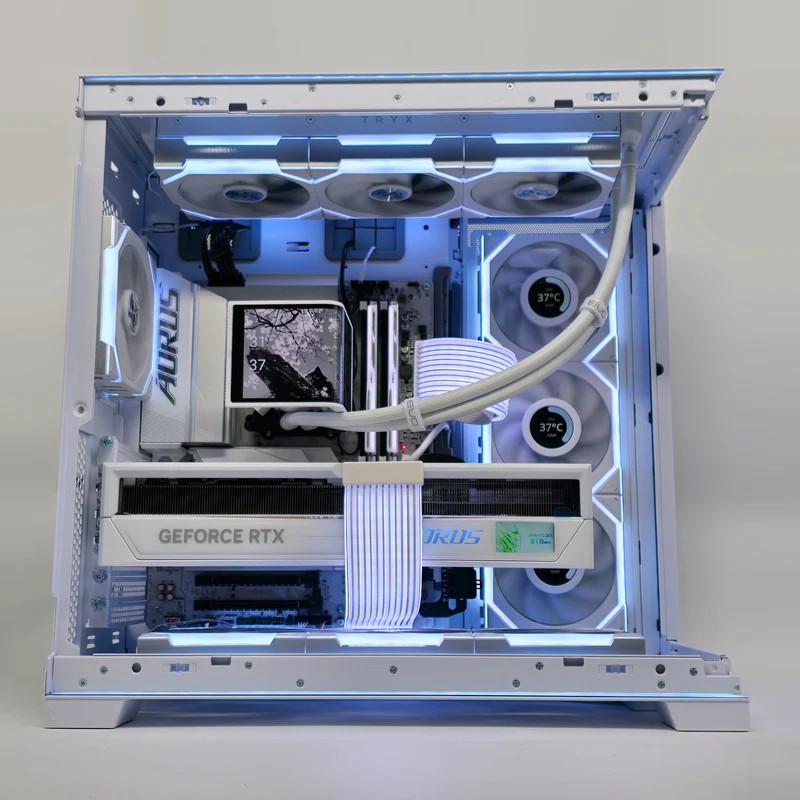 RTX 5090, Ryzen 9800X3D, 4TB NVMe SSD, 64GB DDR5, Custom White Liquid Cooled Gaming PC