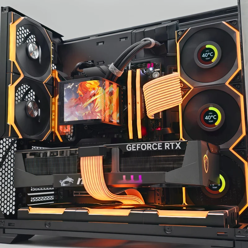 RTX 5090, Ryzen 9800X3D, 96GB DDR5, 4TB NVMe SSD, X870E, OLED Panoramic AIO, Custom Liquid Cooled Gaming PC