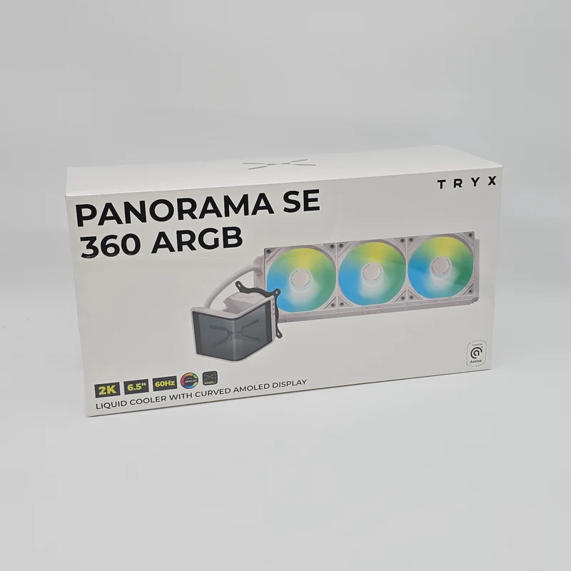 TRYX Panorama SE 360 ARGB White, 360mm AIO Liquid Cooler w/ Rotatable OLED 6.5" Screen, For Intel/AMD