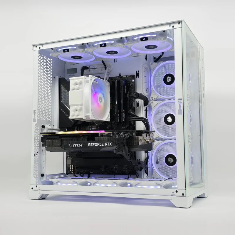 RTX 3080, Intel i5-12600KF, 64GB DDR5, Custom White RGB Gaming PC