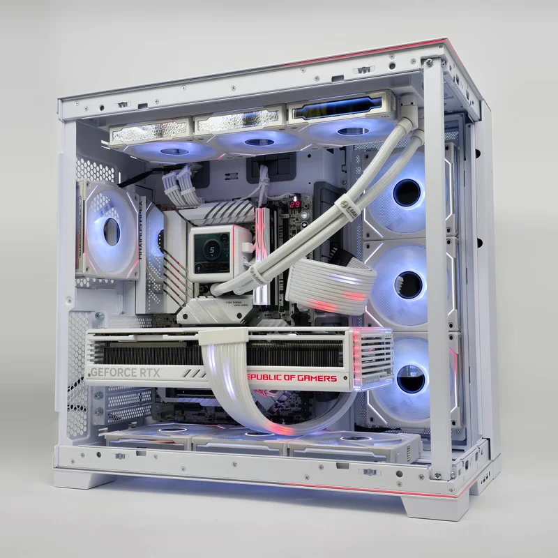 RTX 4090 STRIX, Intel i9-14900K, 48GB 8200MHz DDR5, MAXIMUS APEX Z790 Custom White Gaming PC
