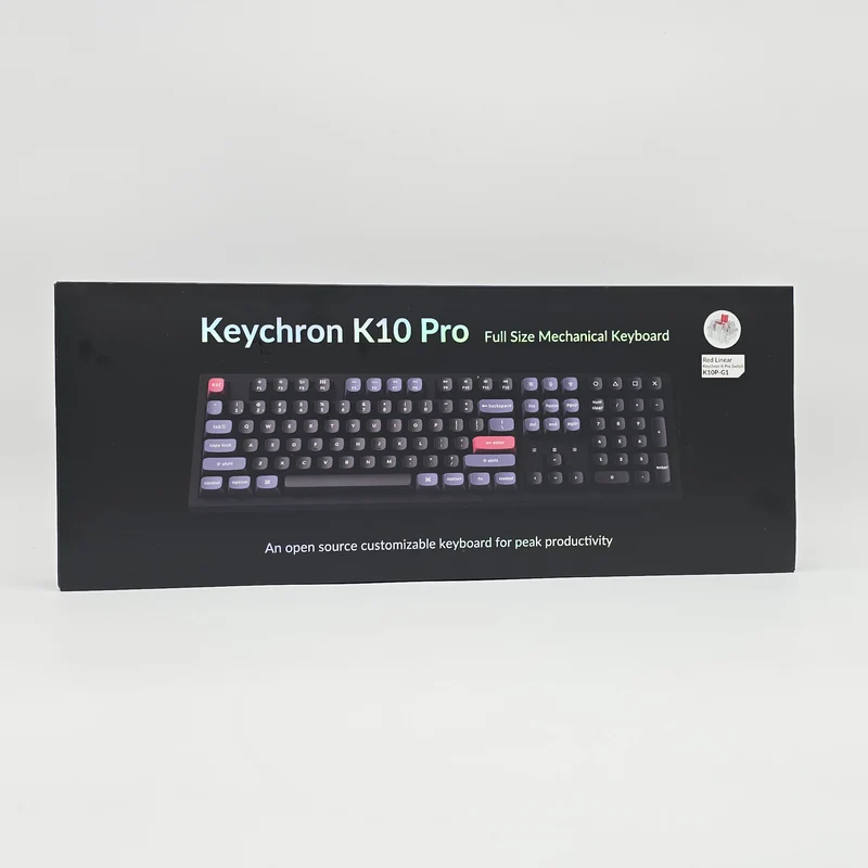 Keychron K10 Pro Mechanical Gaming Keyboard w/ Red Linear Switches, Full Size Keyboard