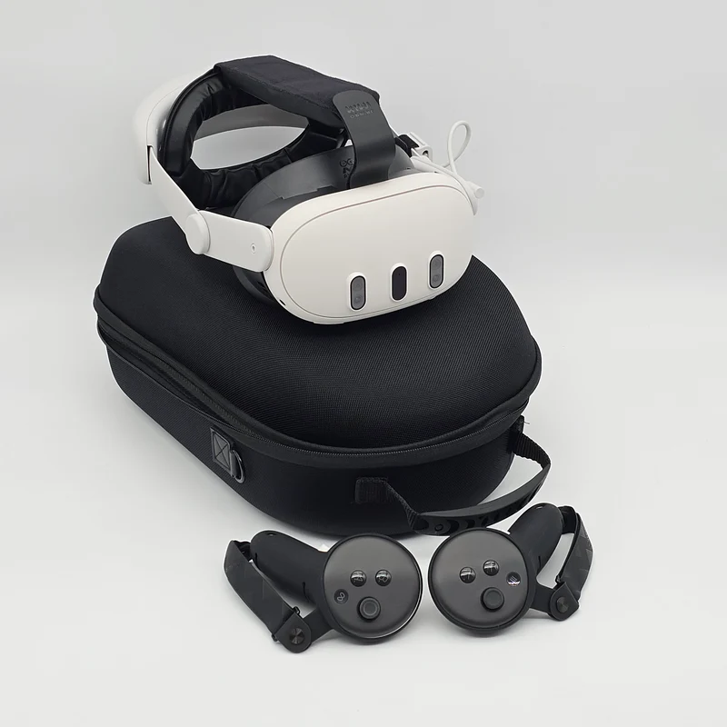 Meta Quest 3 128GB Virtual Reality VR Headset w/ Upgraded Battery Headstrap, Carrying Case