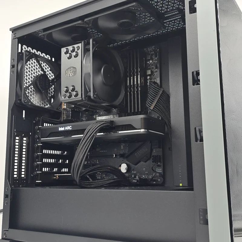 Intel Arc A750, Ryzen 5600G, 32GB RAM, Custom Black Gaming PC, No RGB