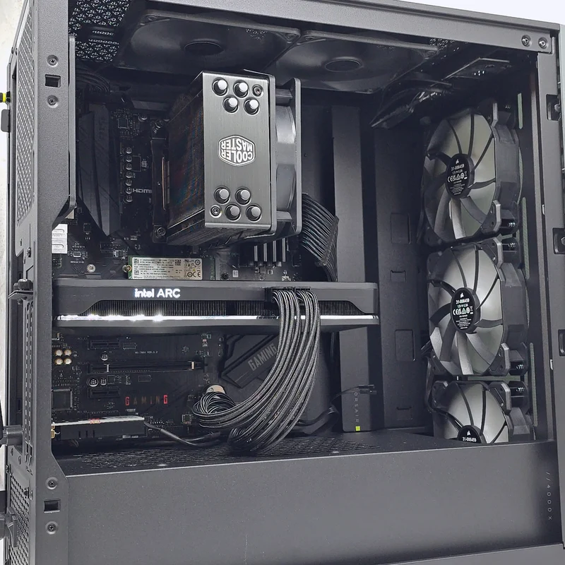 Intel Arc A750, Ryzen 5600G, 32GB RAM, Custom Black Gaming PC, No RGB