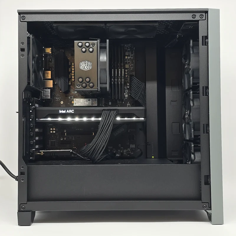 Intel Arc A750, Ryzen 5600G, 32GB RAM, Custom Black Gaming PC, No RGB