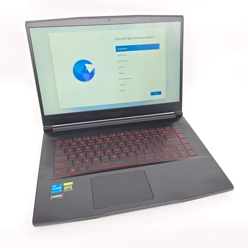 MSI GF63 Thin, RTX 3050, Intel i5-11400H, 2TB, 144Hz, 15.6" Gaming Laptop