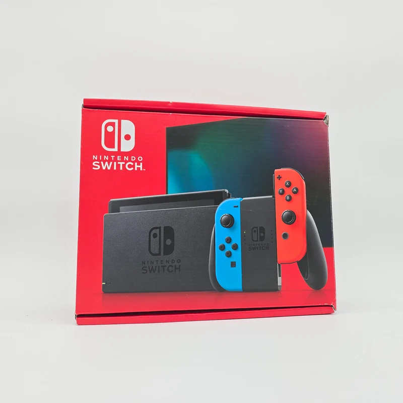 Nintendo Switch with Neon Blue and Neon Red Joy‑Con, V1 Model HAC-001, New
