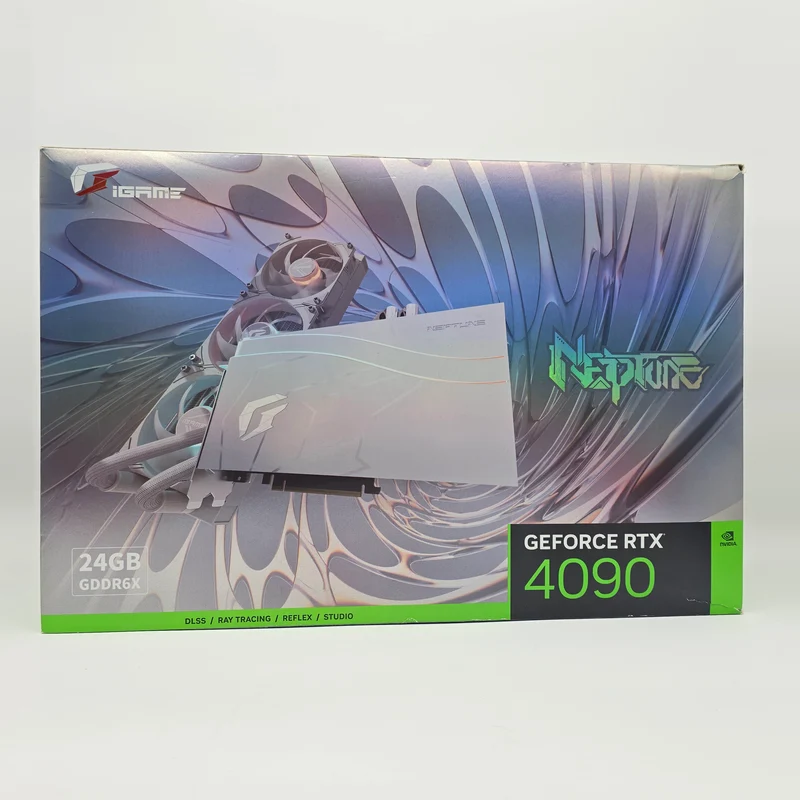 RTX 4090 NEPTUNE OC-V Edition 24GB 360mm AIO Liquid Cooled White, NVIDIA Gaming Graphics Card GPU, Colorful iGame