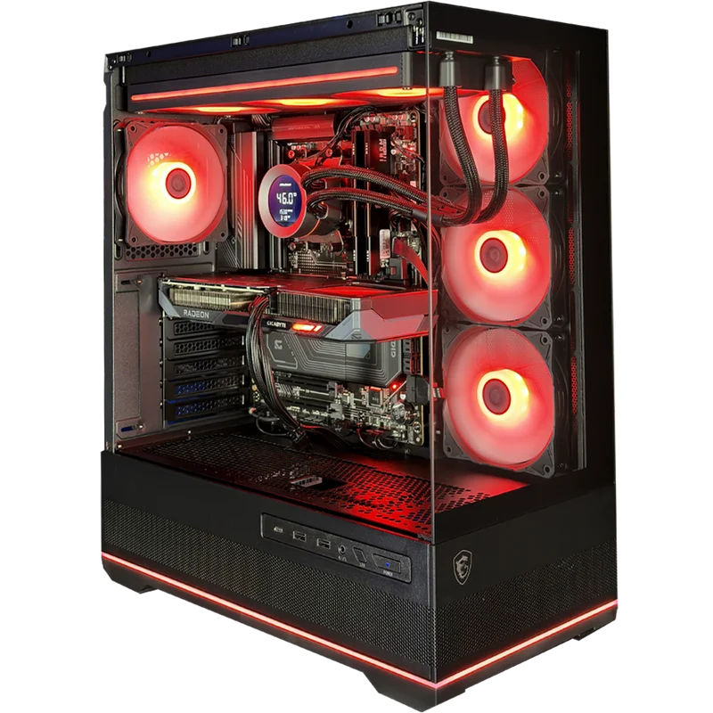 GLADIO G2 - Pc gaming Ryzen 5 7500X3D, RX 9060 XT 16GB, Ram 32Gb 6000Mhz Ddr5, SSD NVMe 1000Gb, Dissipatore a Liquido 360mm, Windows 11 Pro